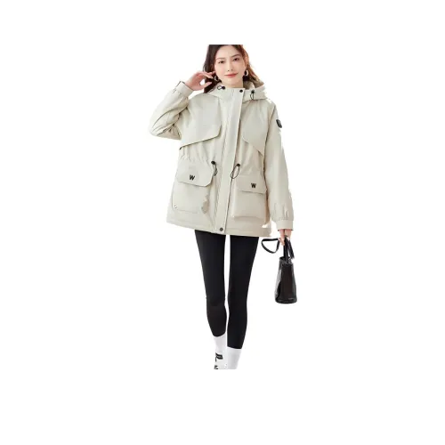 TERRE BLEUE Хлопковый пуховик женский бежевый