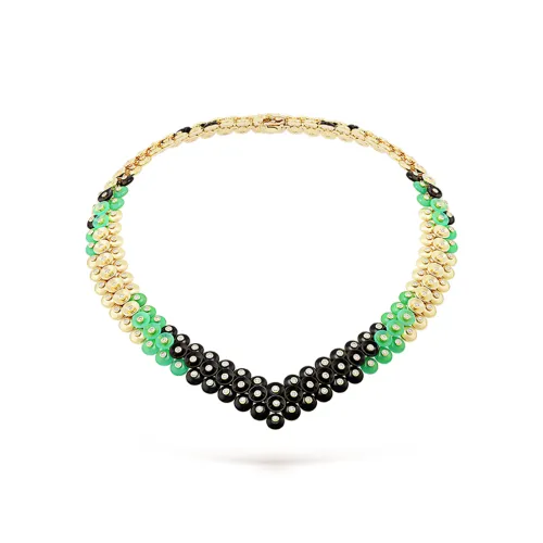 Van Cleef Arpels 18К Белое золото Ожерелье Женское Зеленый