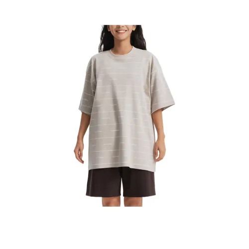 DECATHLON Sportswear ALPHALIC Stripe T-Shirt Унисекс Moonlight Beige