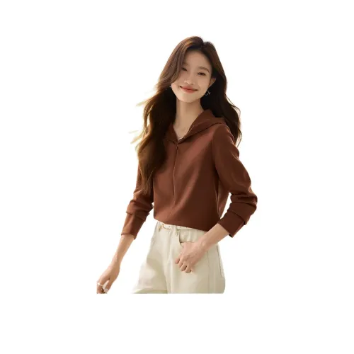 Mo Han Yi Mei Толстовка Женская Кофейного цвета