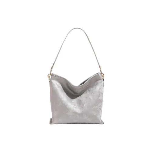 PESASRIE Сумка Tote из микрофибры сумка через плечо стандартная женская серебряная