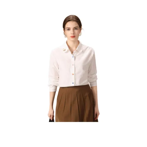 FENHONGMALI Рубашка Женская Белая