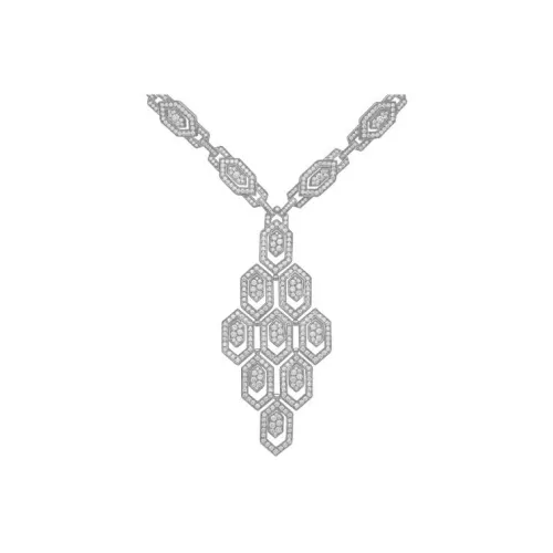BVLGARI Serpenti Series 18К Белое золото Ожерелье Унисекс Серебро