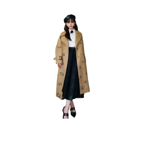 GUO JINGYI Тренчкот Женский Хаки