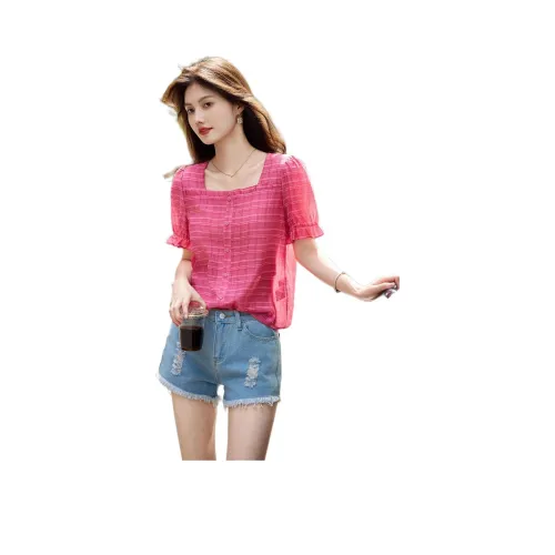 Flowers in water T-Shirt Женская Розовая Красная