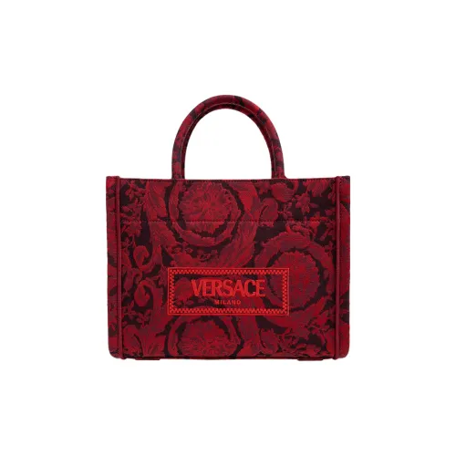 VERSACE Barocco Ткань Тоут Сумка Сумка для покупок Сумка через плечо Сумка Маленькая Женская Красная