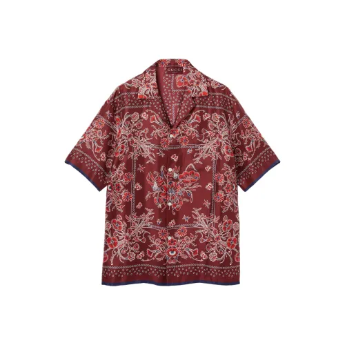 Gucci Red Мужские Рубашки