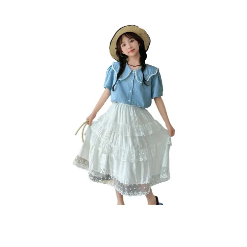 Детский TAOTIANMAO Комплект с Юбкой Синий Белый