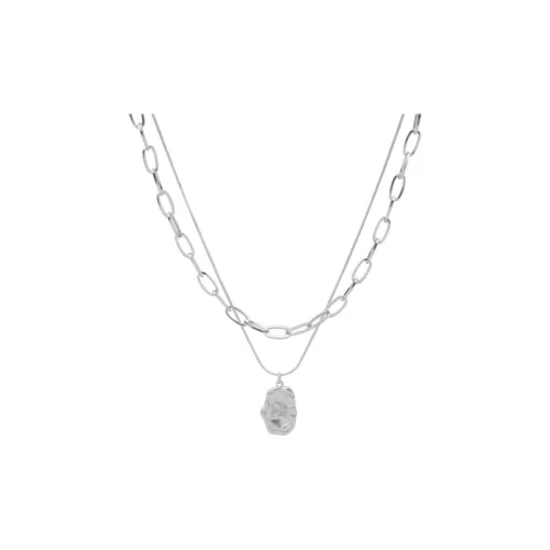 FOREVER MELODY Титановые стальные ожерелья унисекс серебряные