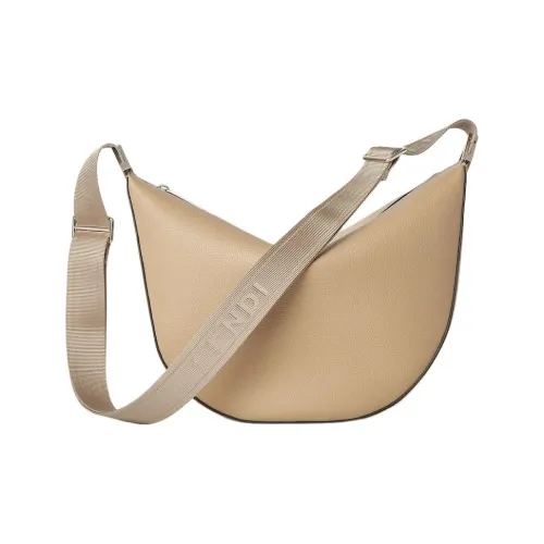 FENDI Кожа Курьерская Сумка Сумка через плечо Средняя Женская Бежевая