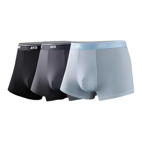 ANTA ZONGXUNXILIE Боксер Спортивное нижнее белье Мужское Основной черный Средний серый River Аква синий