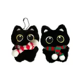 Шарф красно-белый+красно-зеленый Маленький черный кот