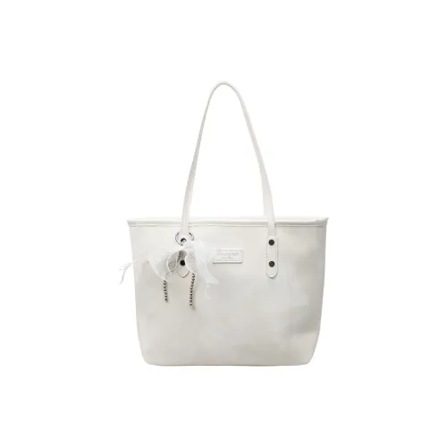 Miss Angel ПУ (полиуретан) Тоут Сумка Сумка для покупок Сумка на плечо Женская Экрю Серебристый Черный