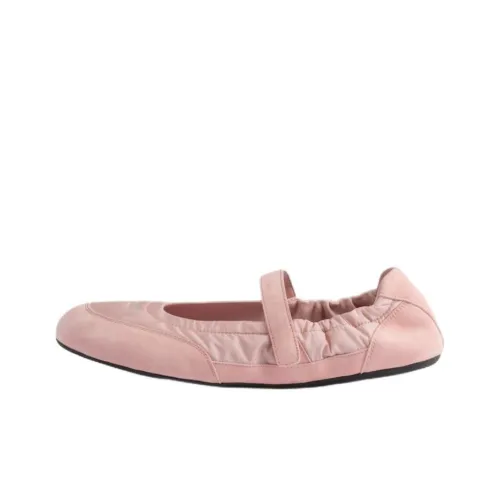 PRADA RE Нейлон Плоская подошва Туфли Мэри Джейн Женские Асфальт