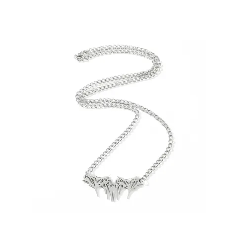 FOREVER MELODY Титановые стальные ожерелья унисекс серебряные