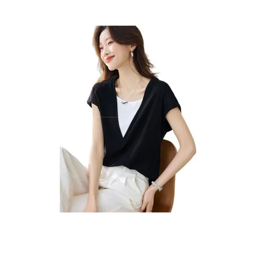 Mo Han Yi Mei Стандартная T-рубашка Женская Черная