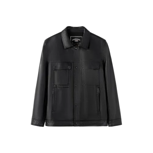 TAIZILONG Черные Мужские Кожаные Куртки