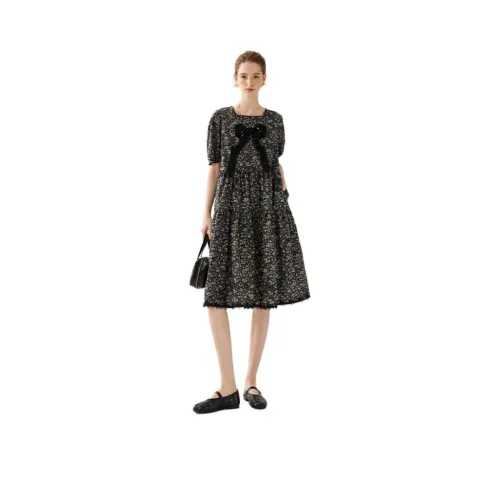 PURE TEA Короткий рукав Платье Женское