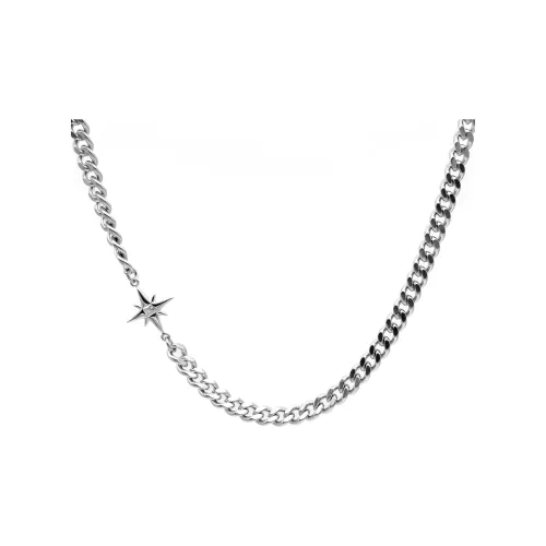 DAP Титановые стальные ожерелья унисекс серебряные