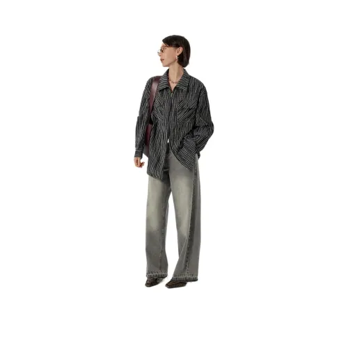 Omont Рубашка Женская Черно-Белые Полосы