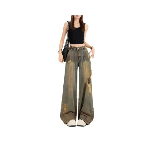 BQERTY состаривание цвет женские джинсы