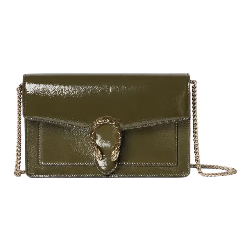 GUCCI Dionysus Лакированная кожа Сумка на плечо Женская Лесной зеленый