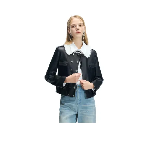 JORYAweekend Кожа Куртка Женская Черная