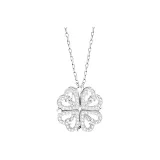 Сердцебиение Клевер Четырехлистный Ожерелье - Серебряное