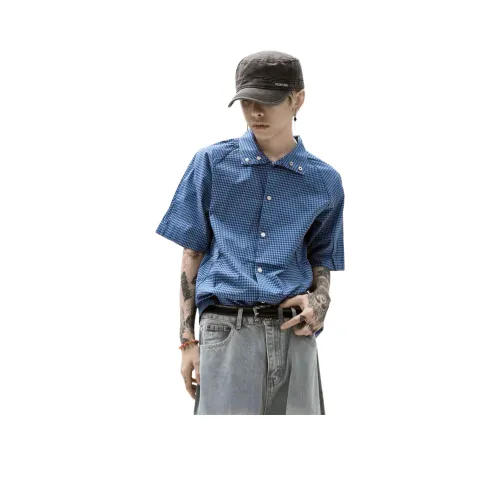 VASI LYEV Рубашка Женская Синяя Клетка