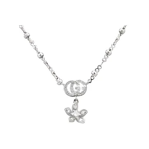 GUCCI 18K Белое золото Ожерелье Женское Серебро