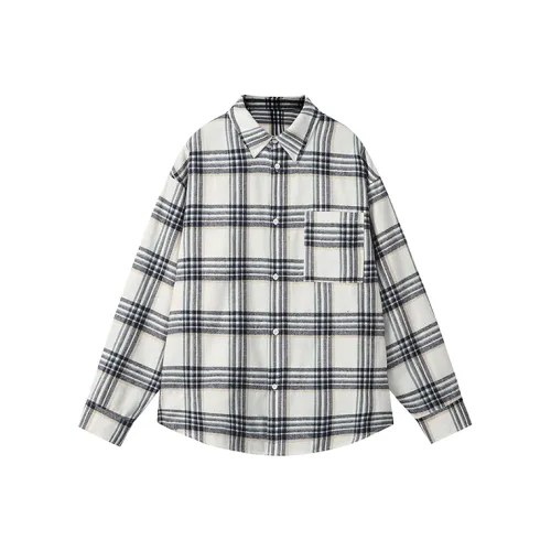 YOULIN Белая клетка Унисекс Рубашки