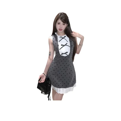 Серые женские платья без рукавов