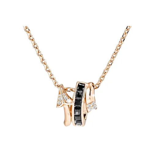 CHARLOTTE RAFFAELLI· Arrow Of Eros Латунь Черный Циркон Ожерелье на ключицу Женское Розовое золото