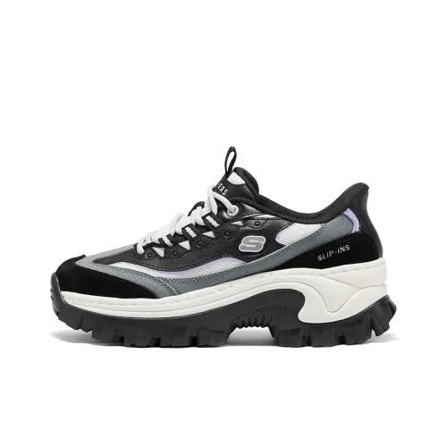 Skechers Аbrasion Resistant визуально увеличивает рост Низкий Топ Повседневная обувь Женская Черный Белый