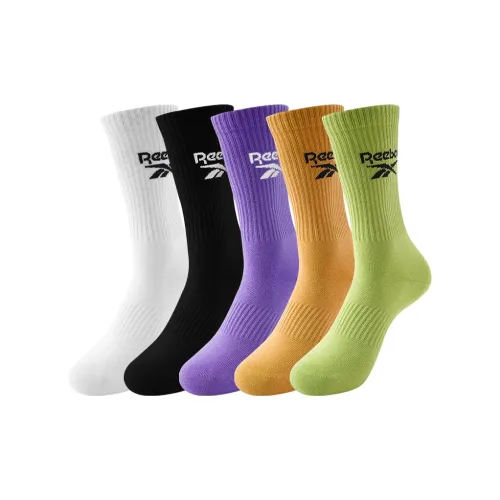 Reebok [5 пар] Смешанный цвет Унисекс MID Носки до икры