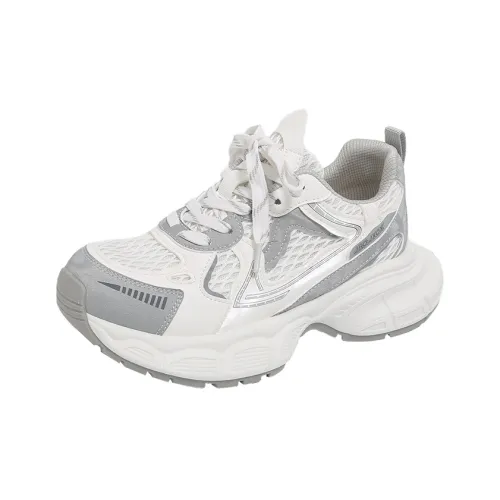 MIKAWEI Дышащие Кроссовки с Низким Верхом и Толстой Подошвой для Увеличения Высоты Женские