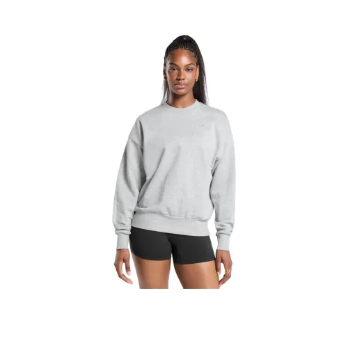 GYMSHARK Rest Day Sweats OVERSIZED CREW SWEATSHIRT Женские Светло-серый Меланж Серый