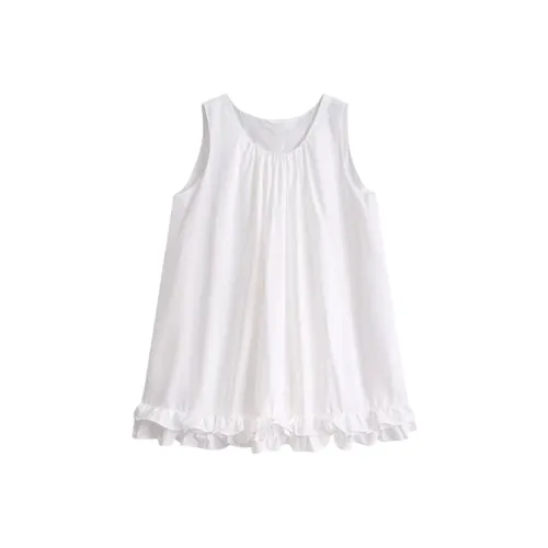 MTHE Белые Женские Платья без рукавов