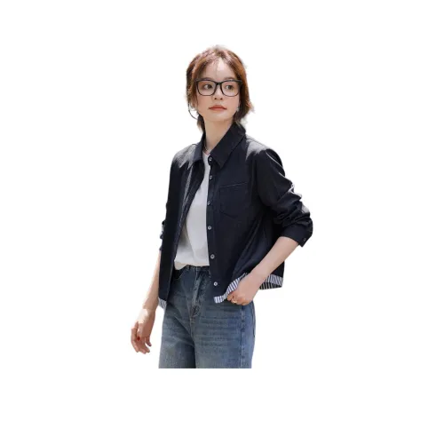 Mo Han Yi Mei Рубашка Женская Джинсовая Синяя