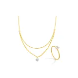 Коллекция Radiant Gold с золотым отделением (Ожерелье + Кольцо)