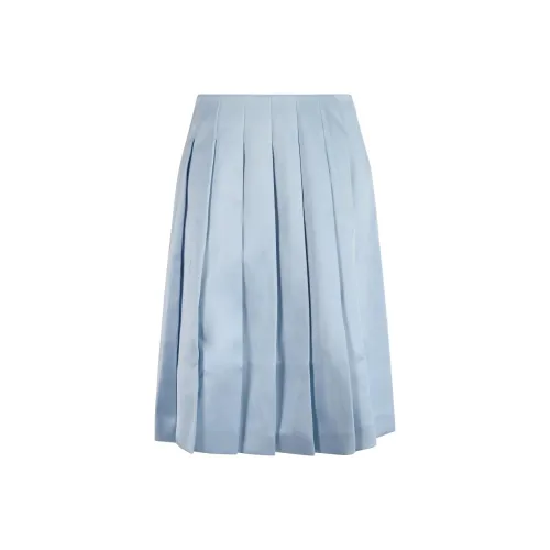 Self Portrait Casual Long Skirt Women's Light Blue