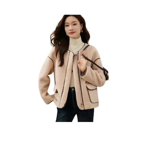 MOHANYIMEI Вельвет Feel Пальто Женское Светлый Хаки