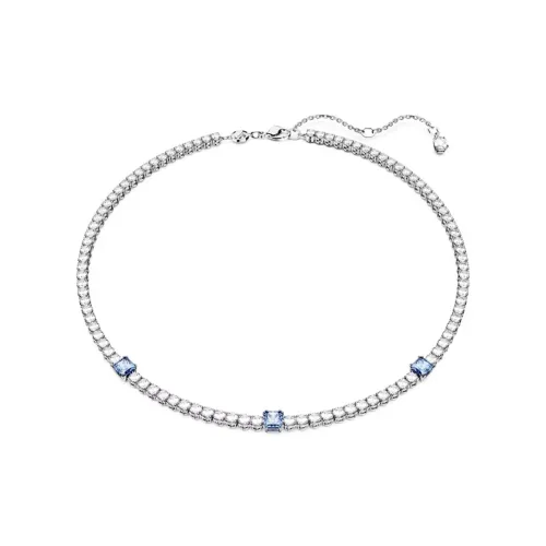 Swarovski Matrix Tennis CUBIC Циркон Белое золото с покрытием Ожерелья Women's Silver