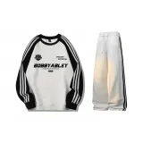 Серый и черный топ + белые и серые штаны (с флисовой подкладкой)