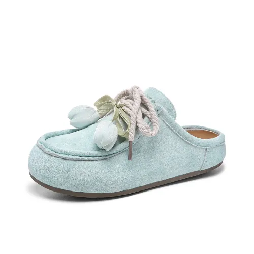 Lovely You Тихие Домашние тапочки с защитой от абразии Женские Циановый