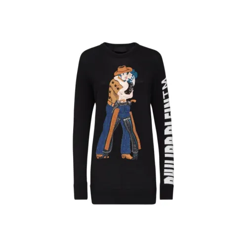 PHILIPP PLEIN Длинный рукав Платье Женское Черное