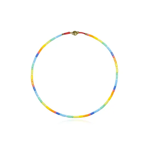 AWE Титановая сталь Дизайнерский Candy Color Эмаль Цепочка на ключицу Унисекс