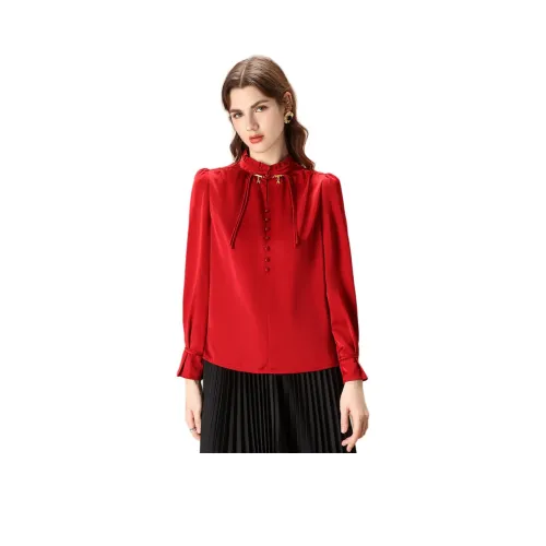 FENHONGMALI Red Женские Рубашки