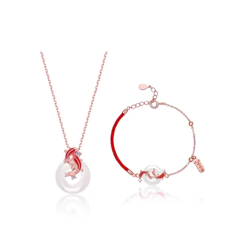 Kelanxi Медные Ожерелья Женские Розовое Золото