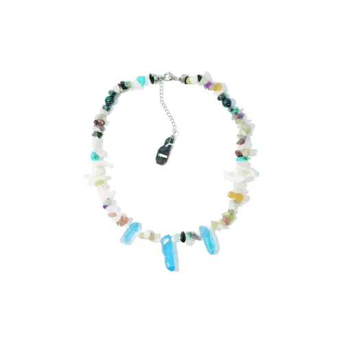 Get'em ON Смешанный Crushed Камень Синий Камень Column Ожерелья Унисекс